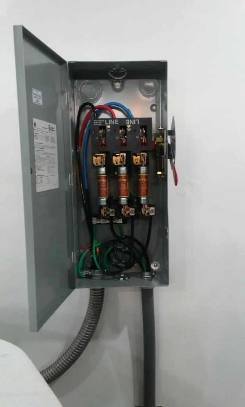 Three-phase disconnect switch installed for Electrical Wiring & Rewiring in Masonville